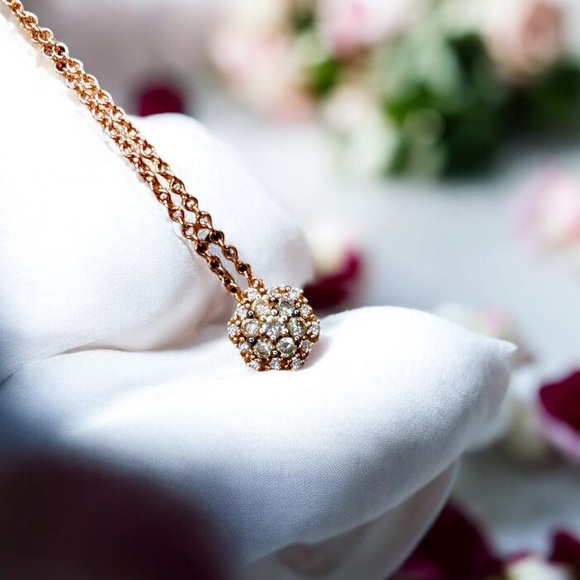 🌺LeVian 14K Rose Gold Diamond Necklace - Picture 9 of 15